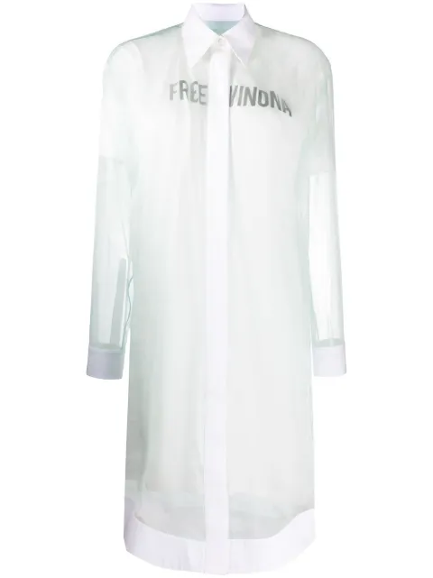 Off-White vestido camisero con motivo Free Winona