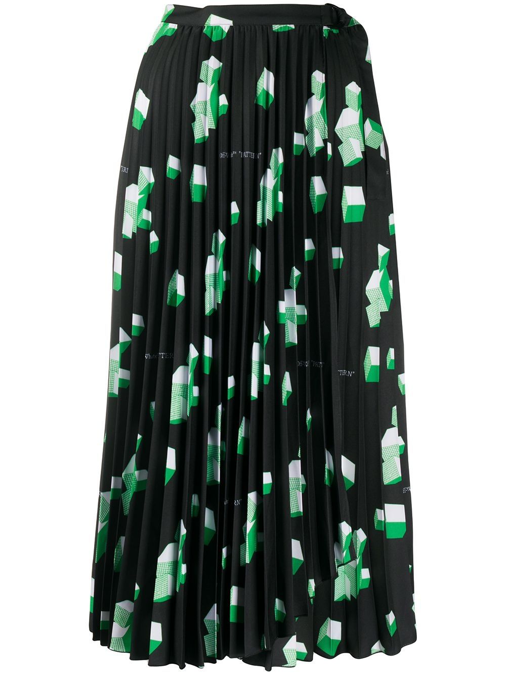 geometric-print pleated skirt