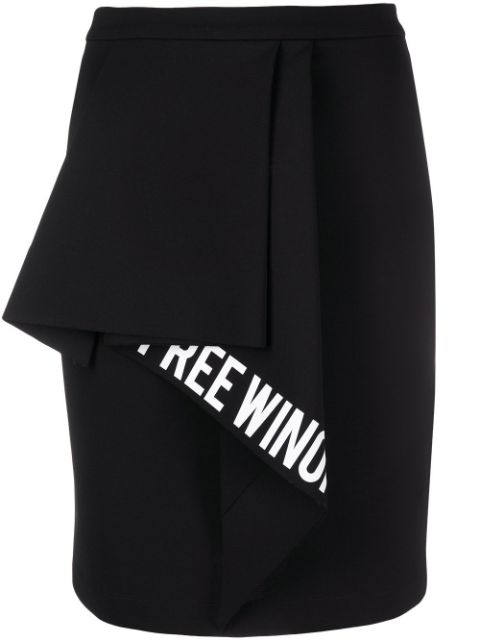 Off-White slogan-print ruffled-detail skirt Women