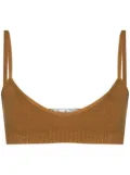 Off-White fine-knit strappy bralette - Brown
