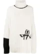 Image 1 of Off-White intarsia-knit logo jumper
