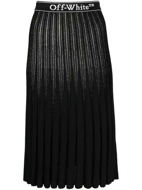 Off-White metallic knitted pleated skirt