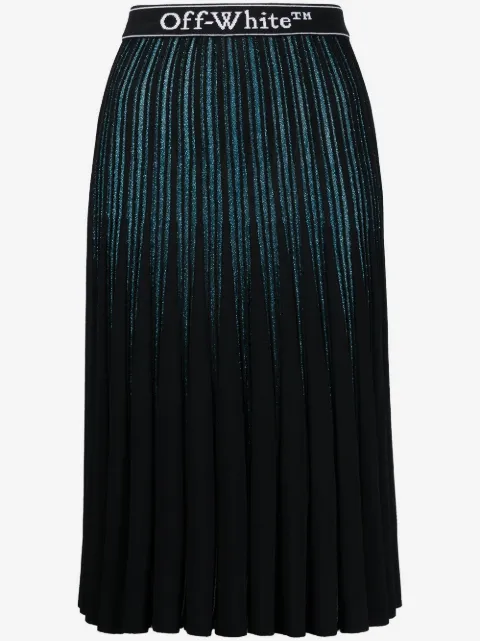 Off-White плиссированная юбка с блестками