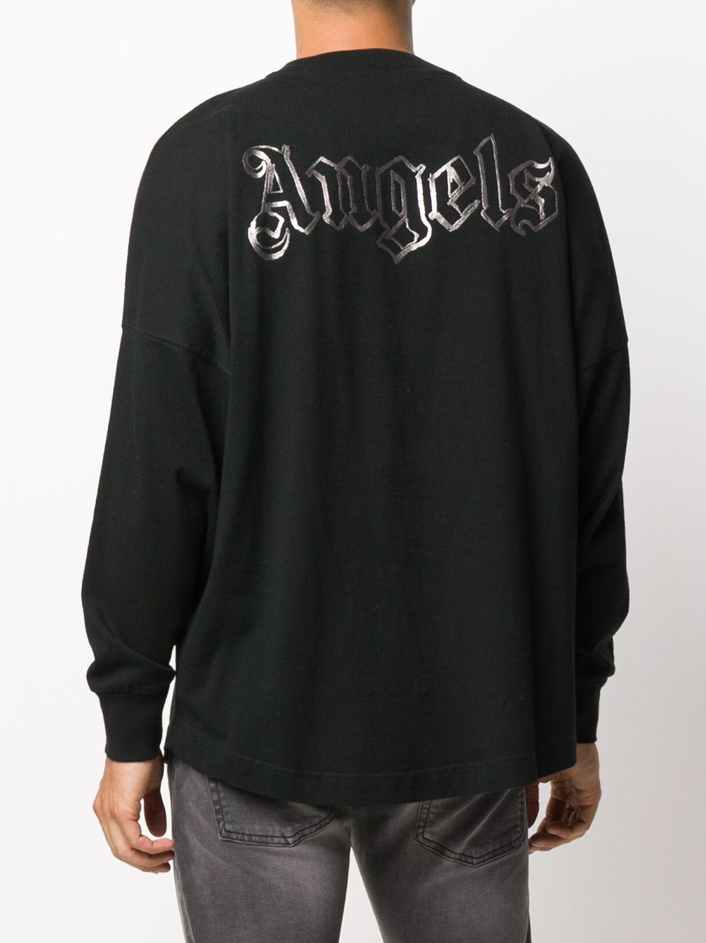 Shop black Palm Angels blank logo over tee with Express Delivery - Farfetch