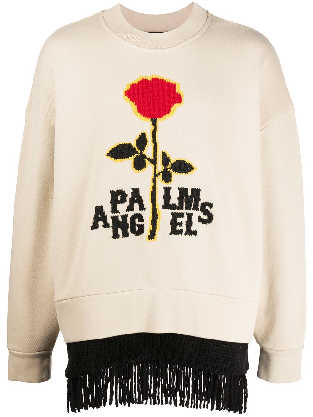 embroidered logo fringed sweatshirt