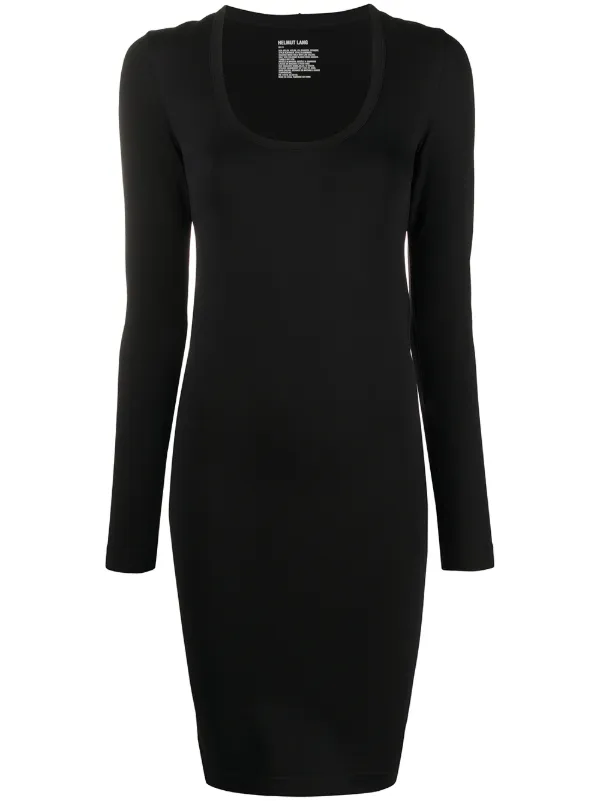 long sleeve black fitted dress