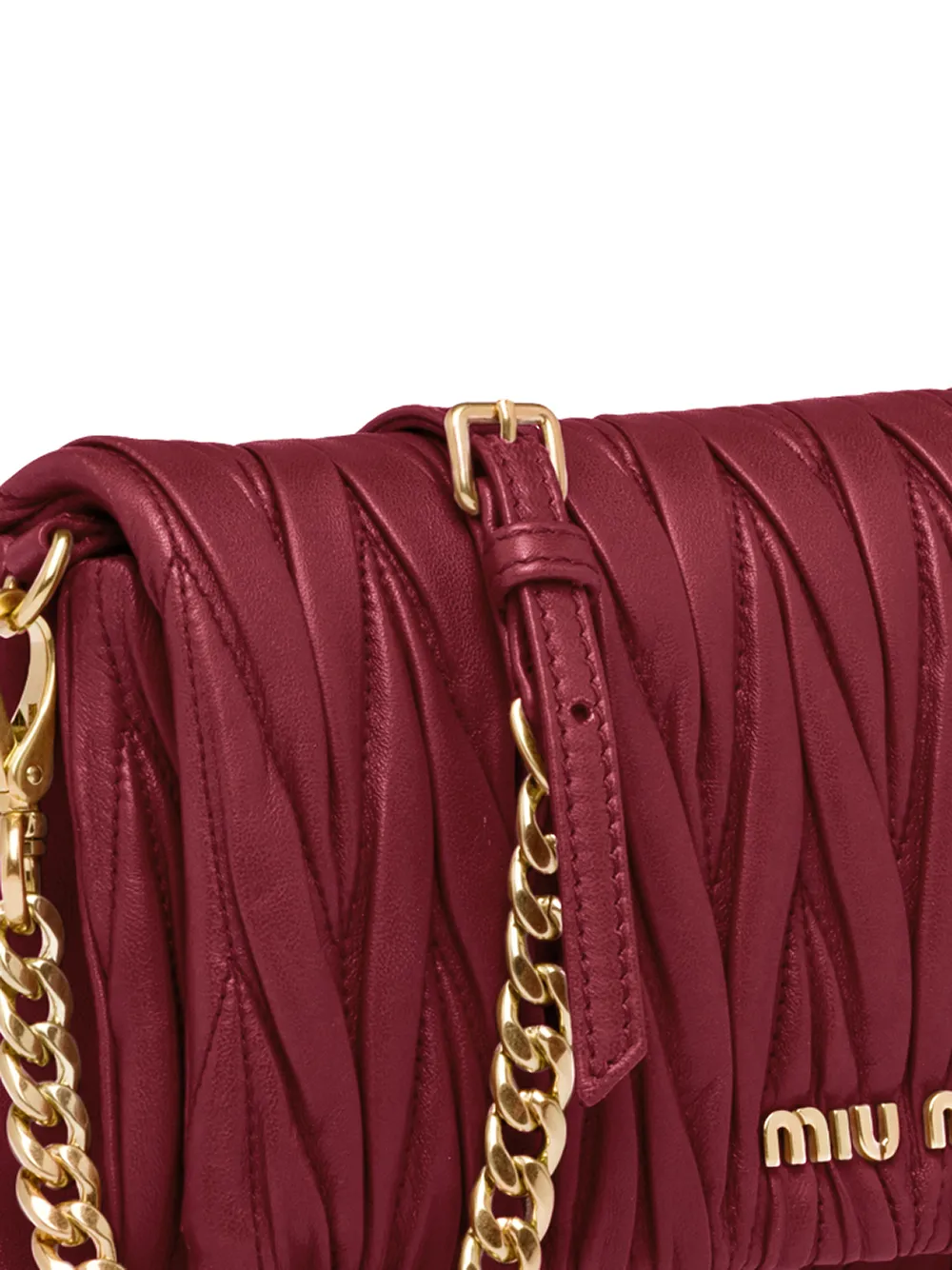 Miu Miu Matelassé Mini Shoulder Bag In Red ModeSens