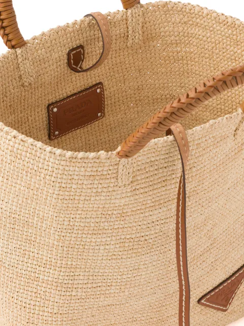 bolsa tote em ráfia prada