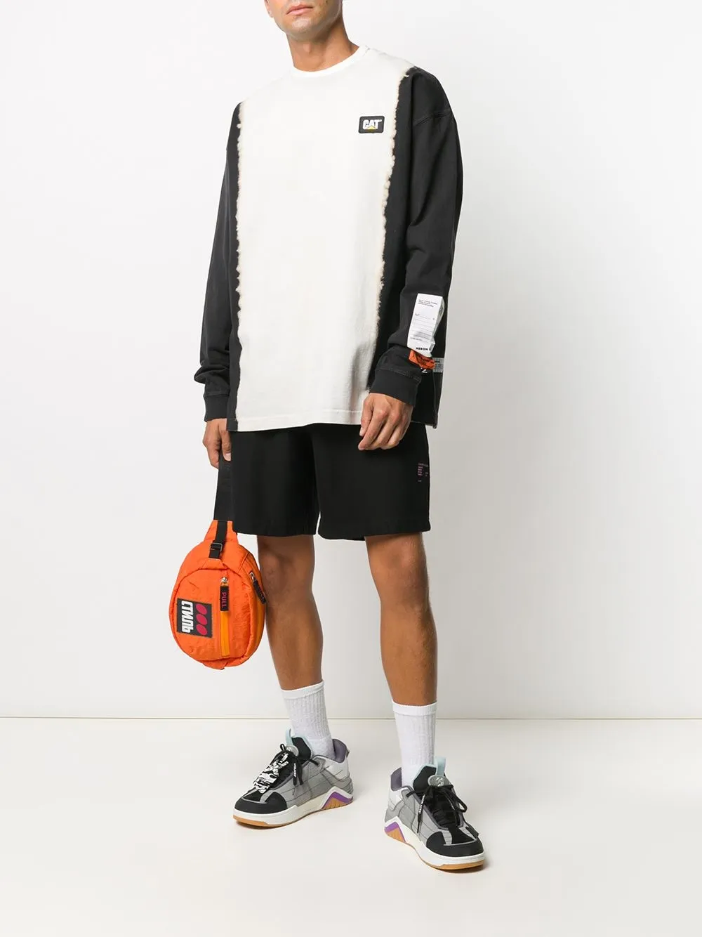  Heron Preston T Shirt Mit Pinselstrich Print   1201 Phantom White 