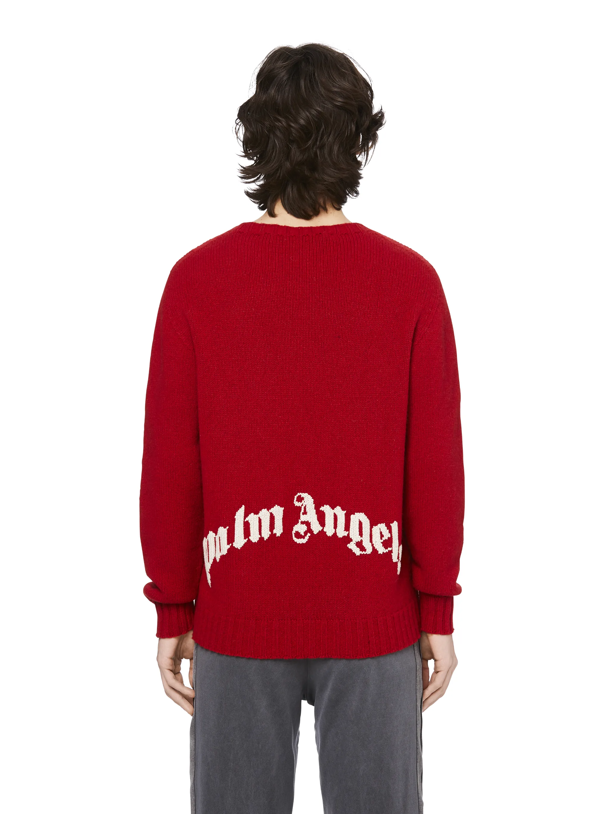 RED LOGO SWEATER Palm Angels® Official