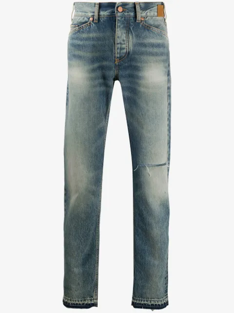 Palm Angels rip detail faded jeans