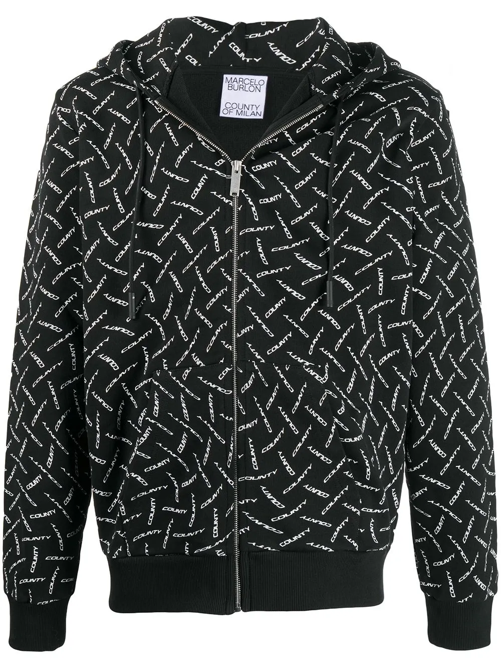 

Marcelo Burlon County of Milan sudadera con cierre - 1001 BLACK WHITE