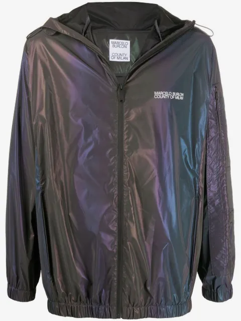 COUNTY OF MILAN iridescent lightweight hooded jacket