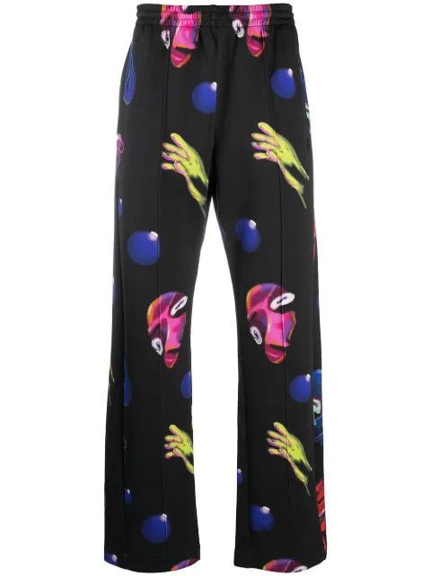 COUNTY OF MILAN Crazy Faces print track pants