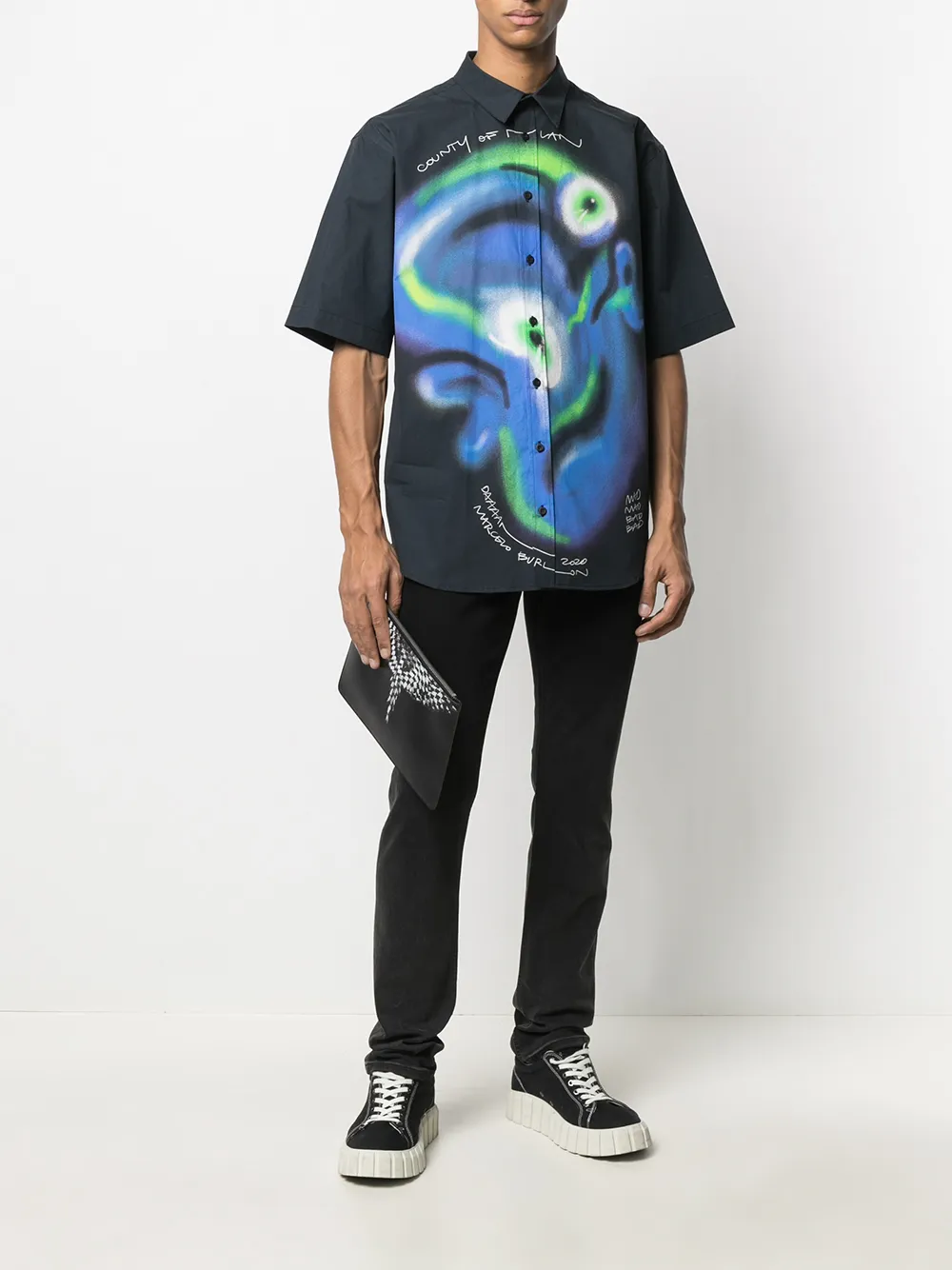 COUNTY OF MILAN Overhemd met print Blauw