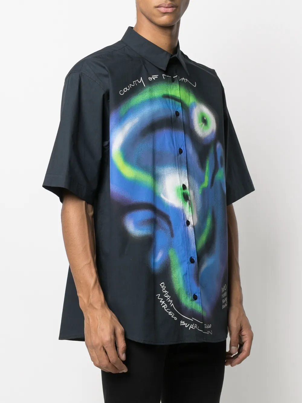 COUNTY OF MILAN Overhemd met print Blauw
