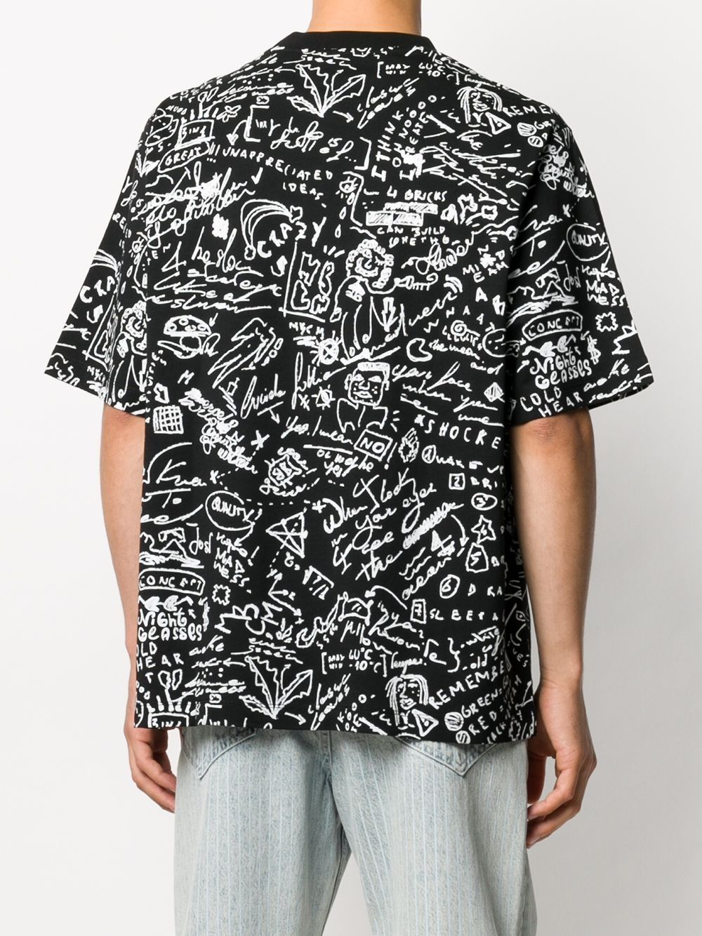 Shop Marcelo Burlon County Of Milan Doodle Print T-shirt In 1001 Black White