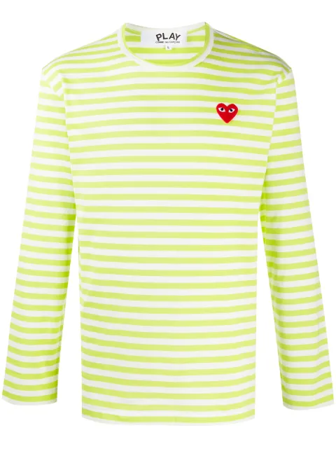 Comme Des Garçons Play striped heart-logo T-shirt