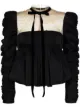 Image 1 of Khaite Fanny sheer neck peplum blouse
