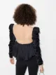 Khaite Fanny sheer neck peplum blouse