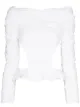 Image 1 of Khaite Rosy shirred long-sleeve blouse