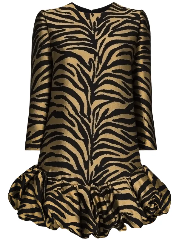 KHAITE yellow Lorie zebra-print mini 