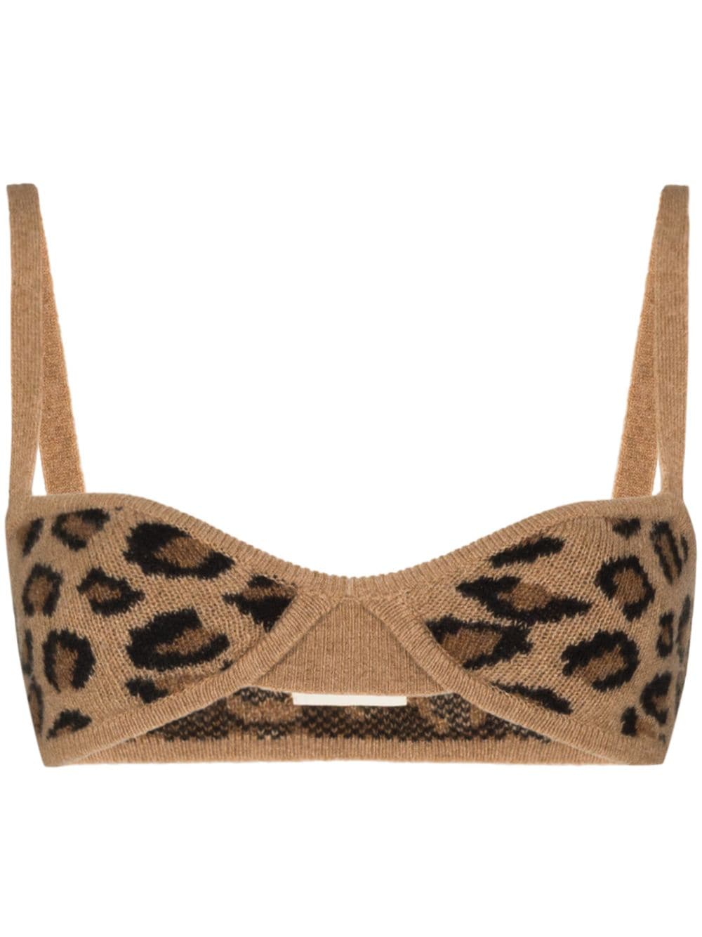 Eda leopard knit bra-style top