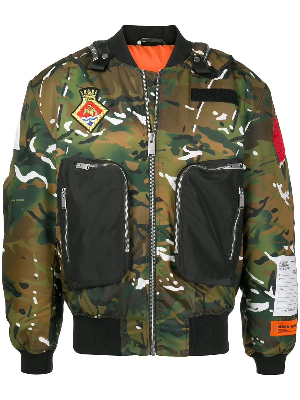 veste bomber à imprimé camouflage