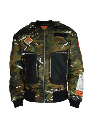 HERON PRESTON カモフラージュ ダウンジャケット FARFETCH - The Global Destination For Modern Luxury