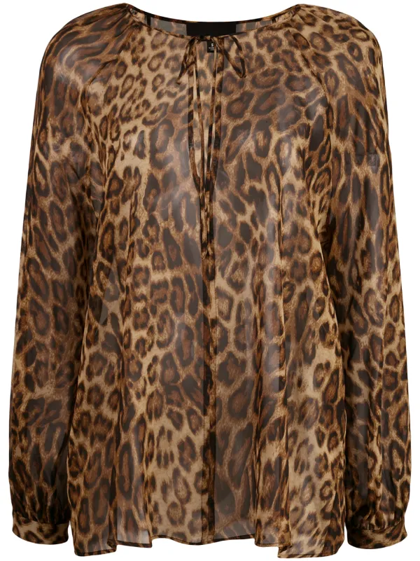 sheer animal print top