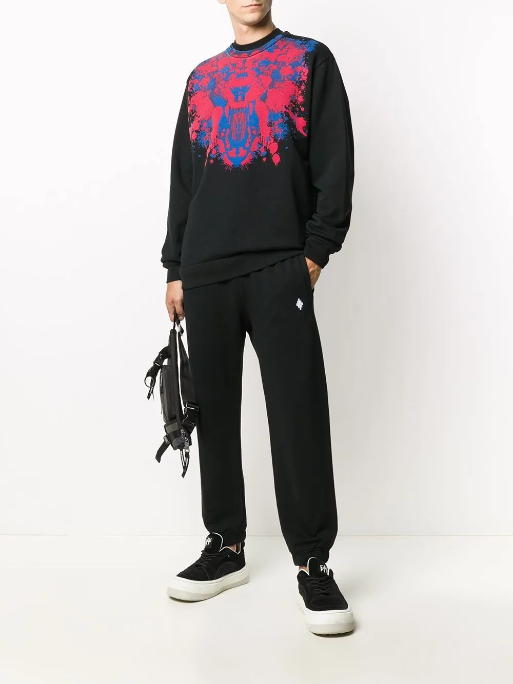 COUNTY OF MILAN Sweater met print 1025 BLACK RED
