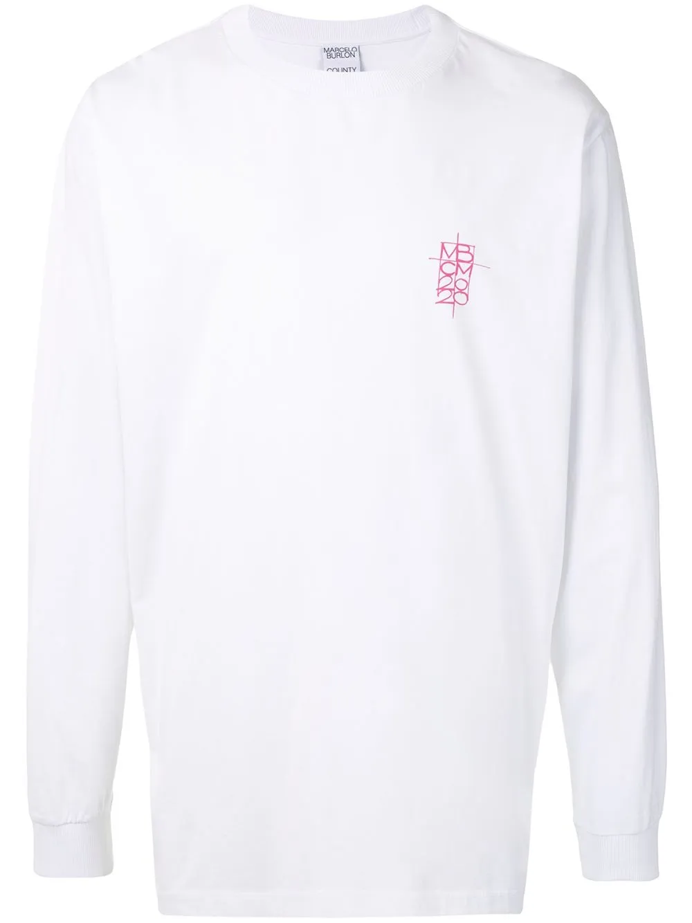 

Marcelo Burlon County of Milan playera con logo estampado - 0168 WHITE FUCHSIA FLUO