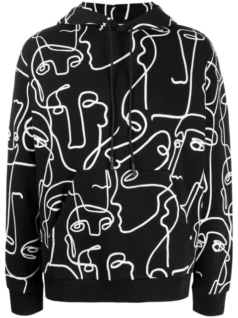 COUNTY OF MILAN all-over Faces print hoodie