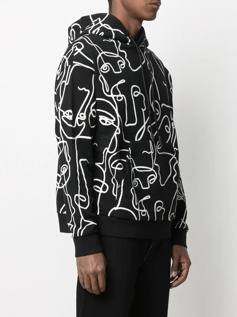  County Of Milan Kapuzenpullover Mit faces Print   Schwarz 