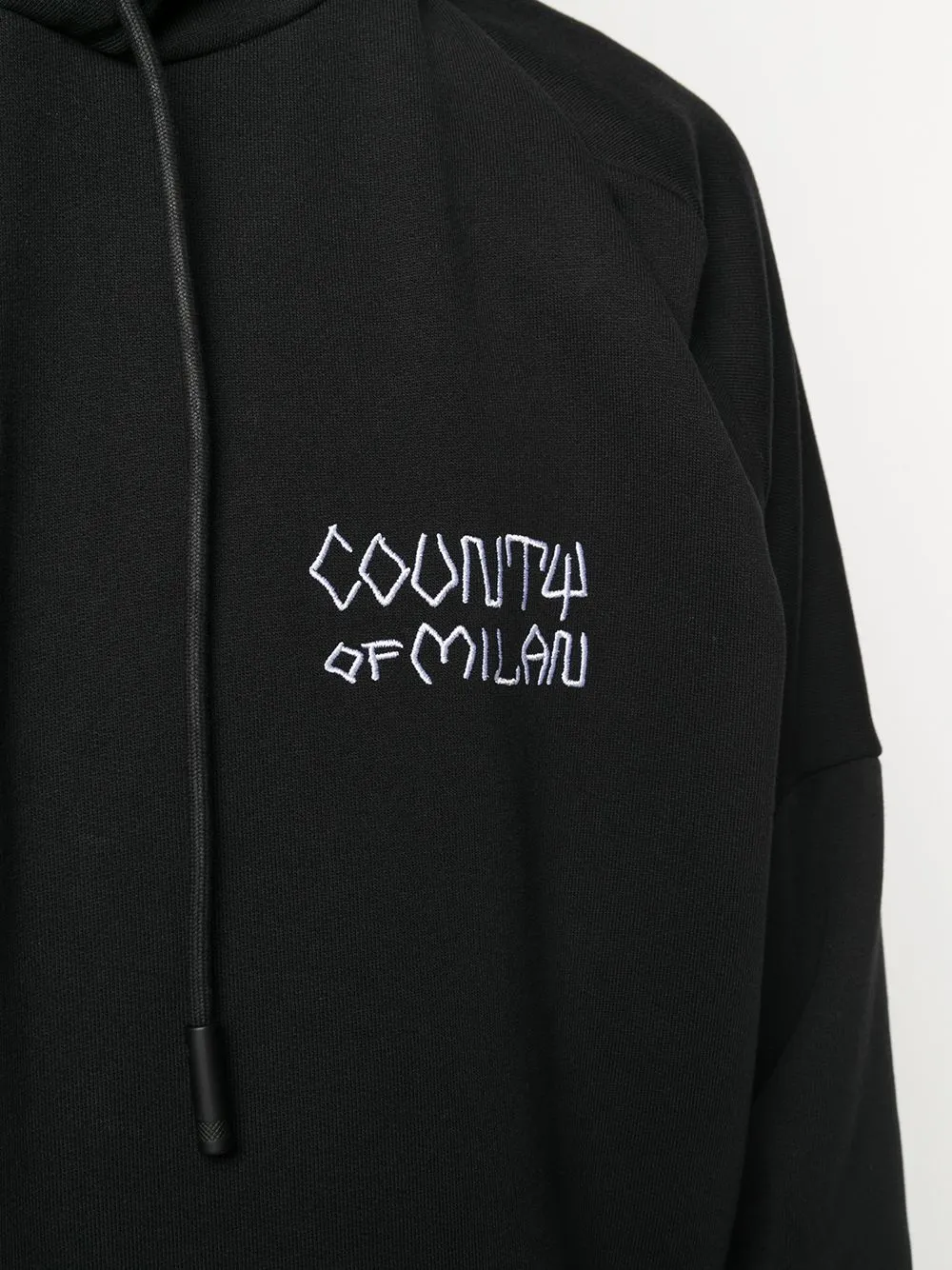 COUNTY OF MILAN Oversized hoodie 1001 BLACK WHITE