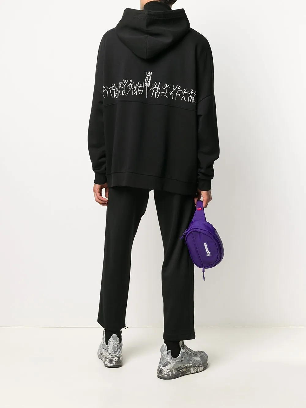  County Of Milan 'tribe' Oversized Kapuzenpullover   1001 Black White 