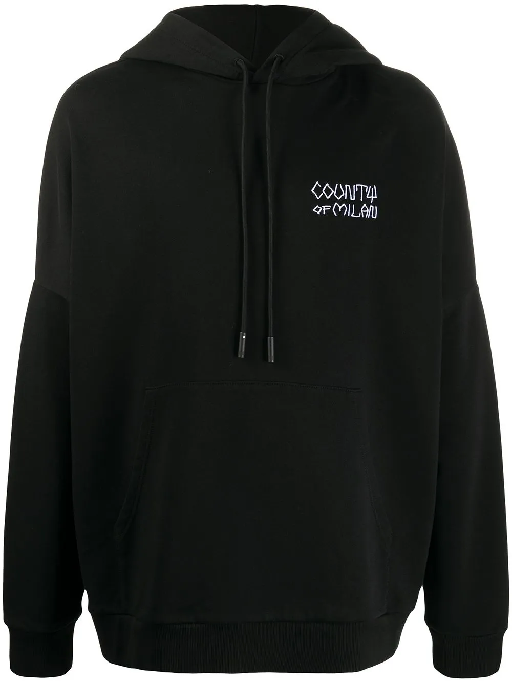 COUNTY OF MILAN Tribe oversize hoodie - 1001 BLACK WHITE