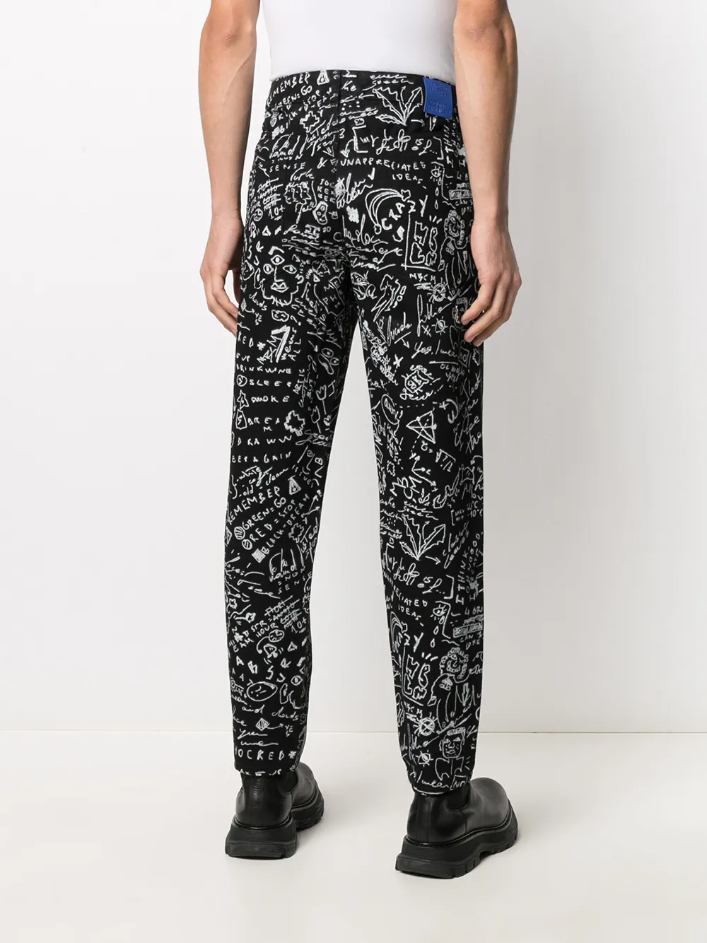 COUNTY OF MILAN Jeans met print Zwart