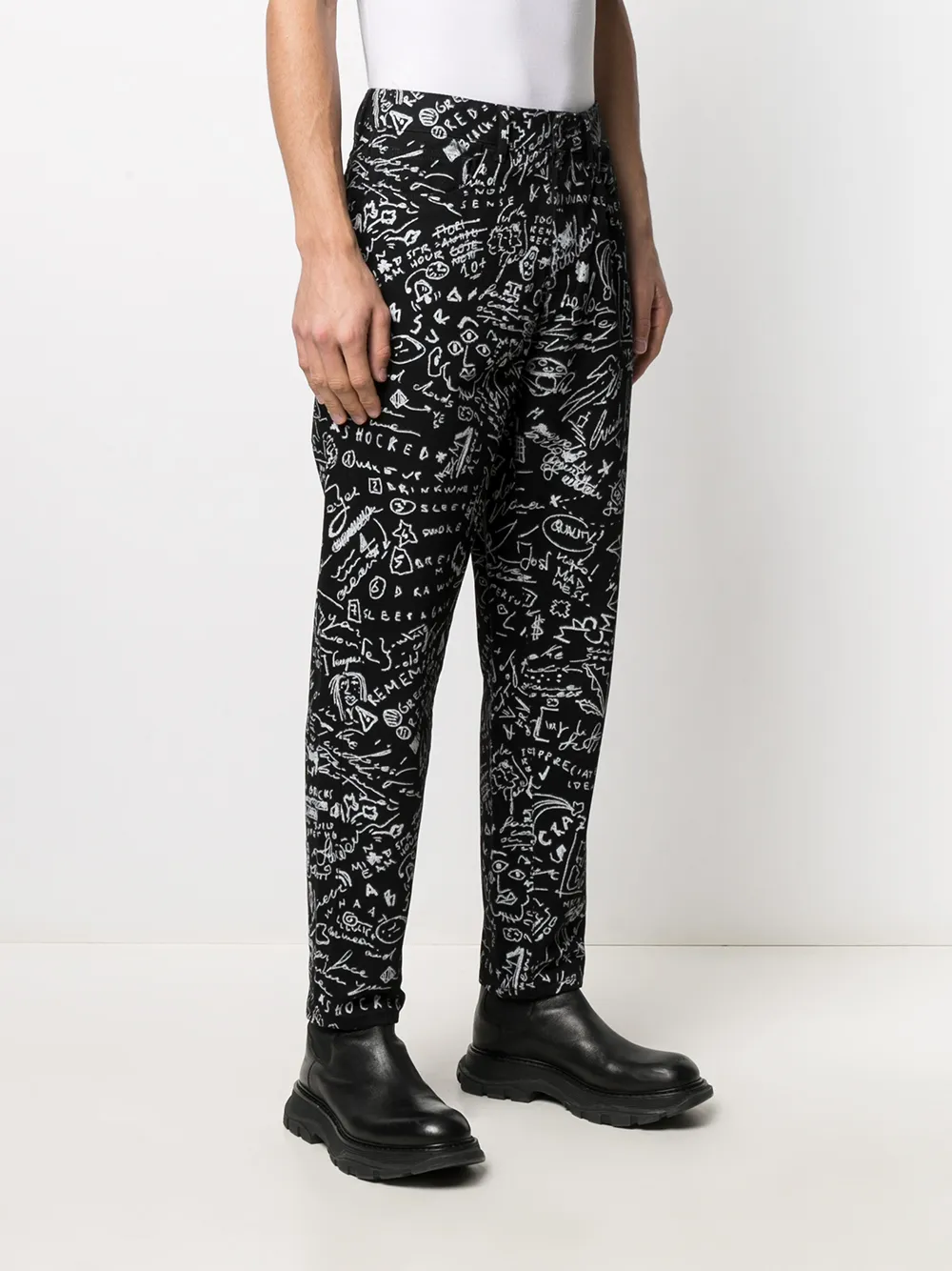 COUNTY OF MILAN Jeans met print Zwart