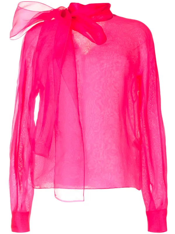 pink organza blouse