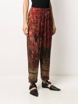 marble print wide-leg trousers展示图