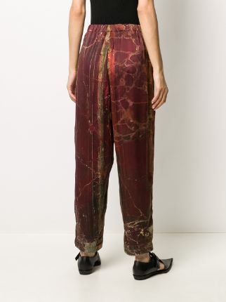 marble print wide-leg trousers展示图