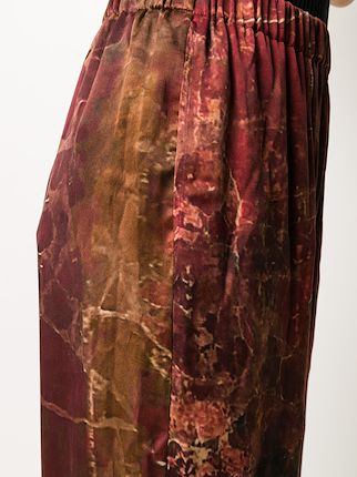 marble print wide-leg trousers展示图