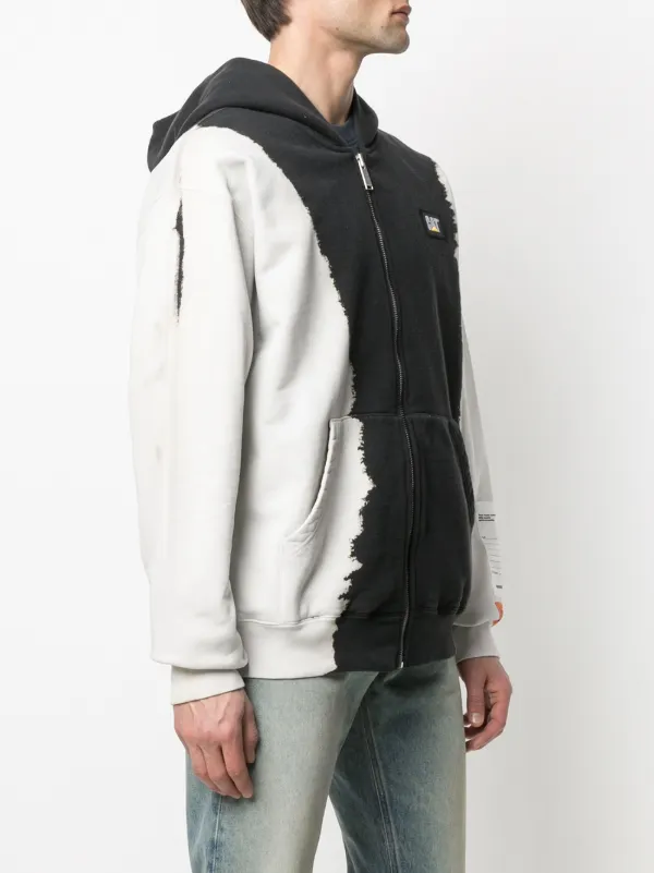 Heron Preston x CAT Zip Up Phantom Hoodie | Black | FARFETCH