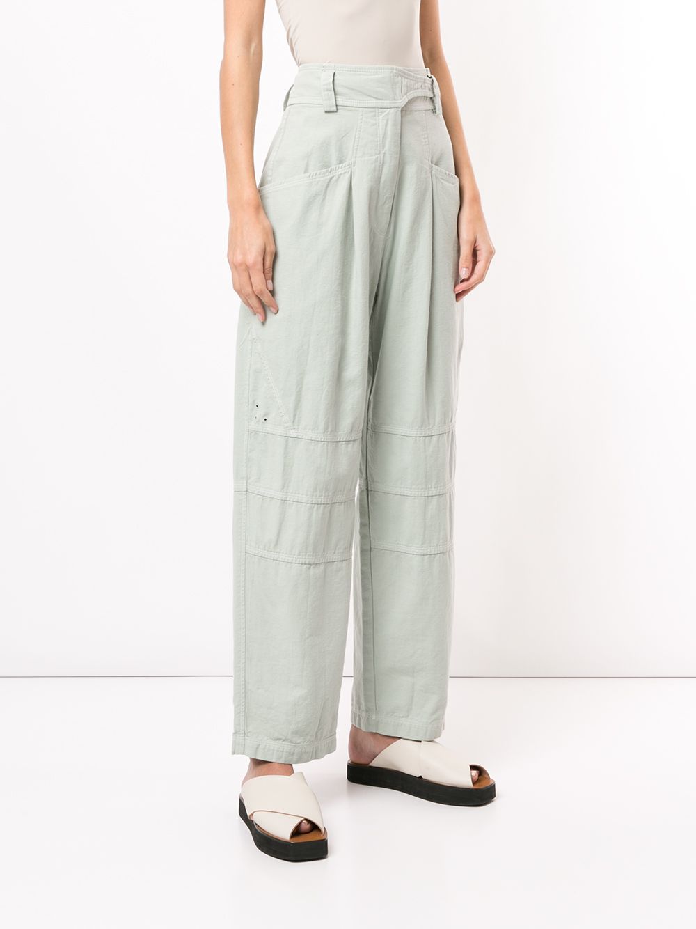 фото Low classic snap belt wide-leg trousers