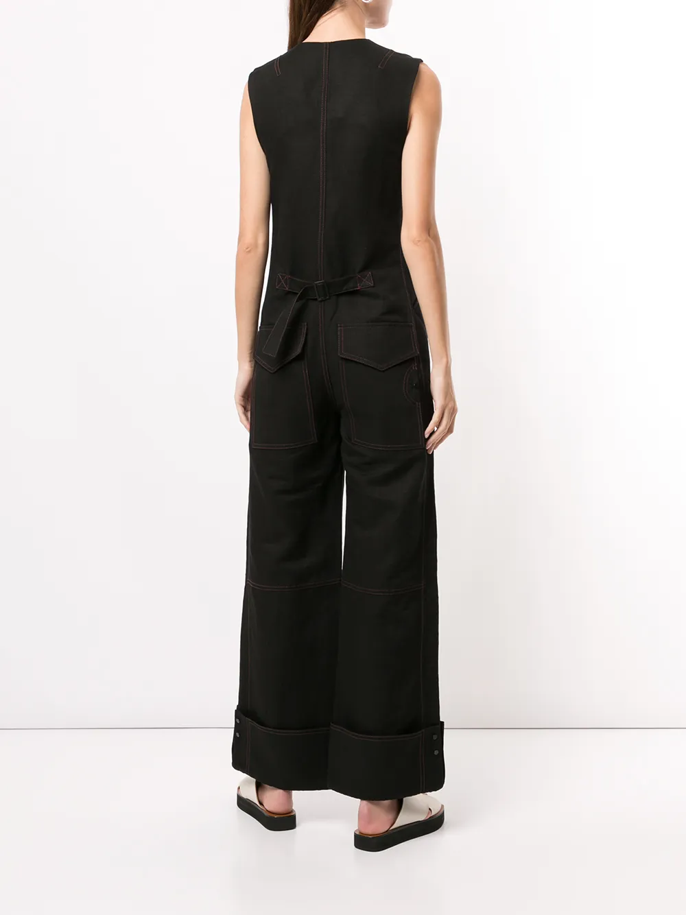 фото Low classic stitch v-neck jumpsuit