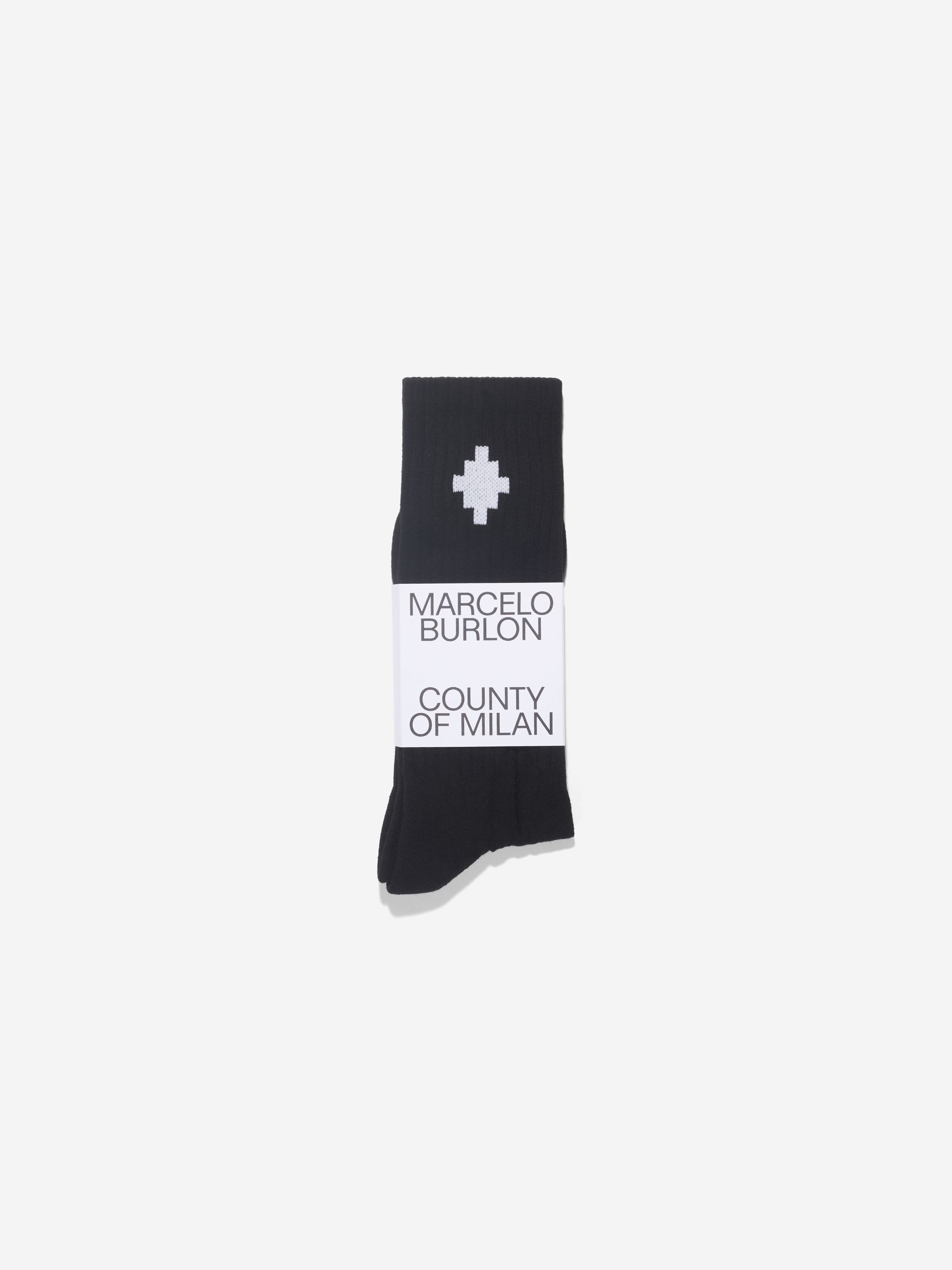 black cotton-blend  intarsia-knit logo mid-length slip-on style Be sure before opening, as socks and hosiery can only be returned in their original, unopened packaging.