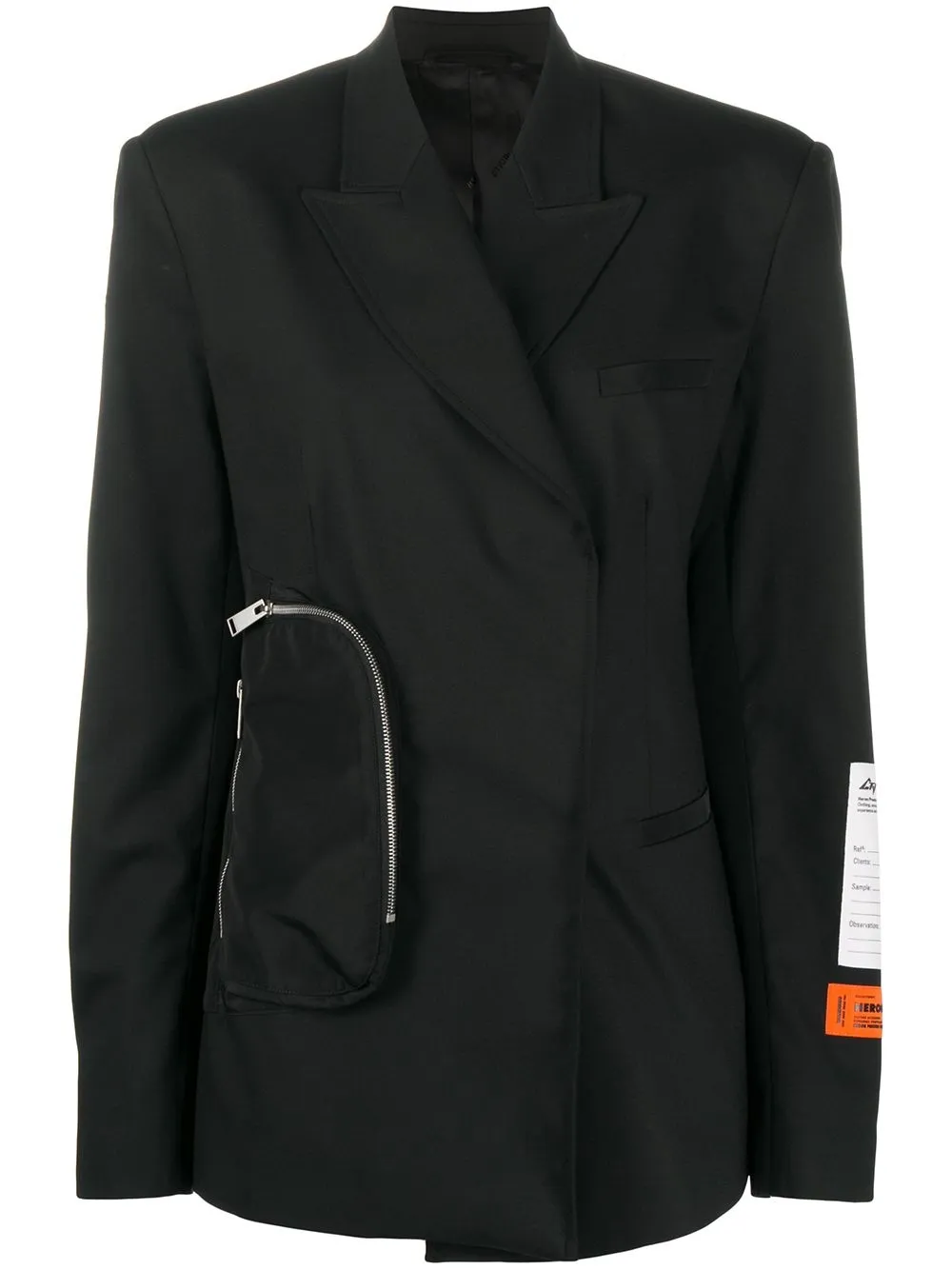 Heron Preston tailored wrap-front blazer - 1000 BLACK