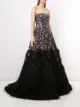 Saiid Kobeisy feather-embellished strapless gown