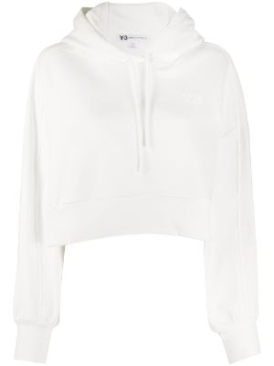 white zip up cropped hoodie